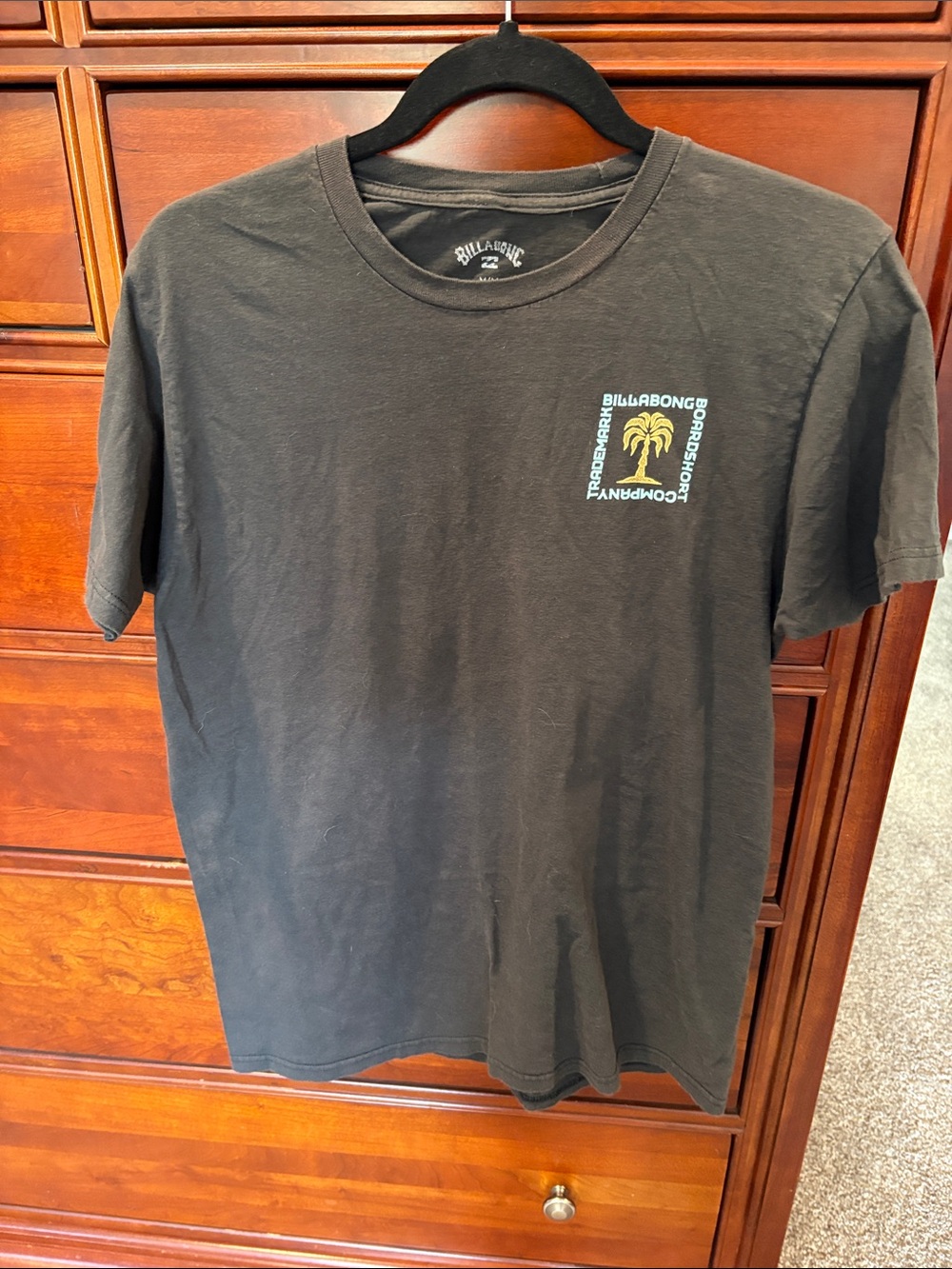 Billabong Black Short Sleeve Tee with Palm Logo